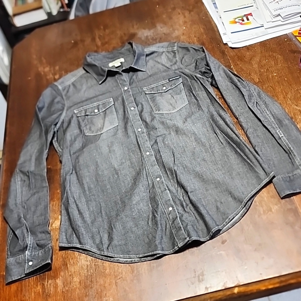 Calvin Klein pearl snap shirt